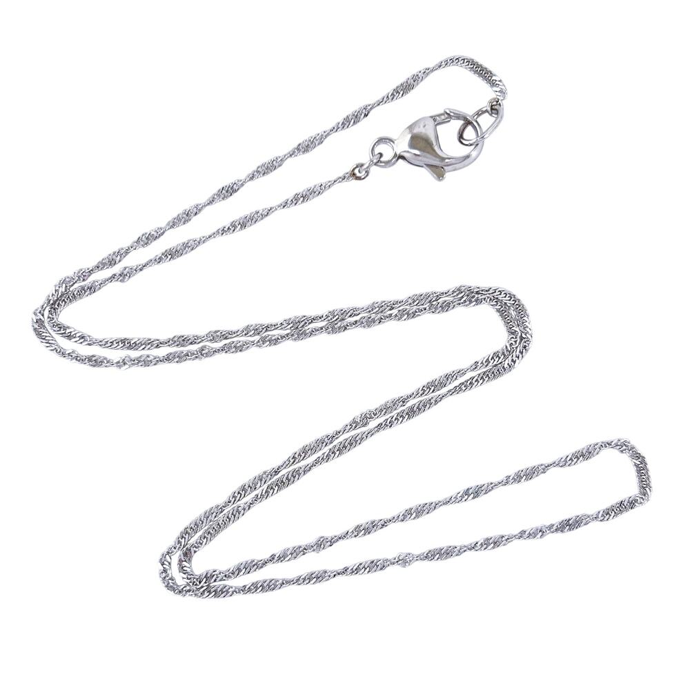 Vintage Sterling Silver 925 Singapore Chain Necklace 18”